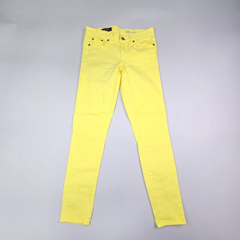 J.Crew Toothpick Ankle Jeans Women 24 Yellow Good Slim Fit Stretch Denim